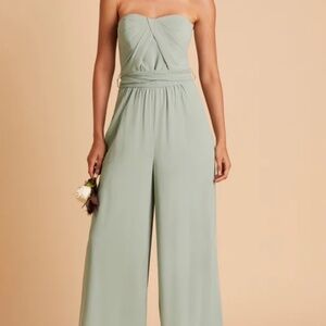 Birdy Grey Sage Green Strapless Jumpsuit